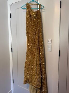 Gold Sequin Evening Gown